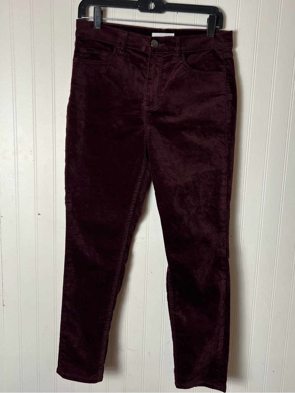 LOFT Burgundy Velvet Ankle Pants 8 Petite
